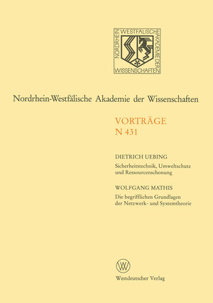 Buchcover Nordrhein-Westfälische Akademie der Wissenschaften | Dietrich Uebing | EAN 9783531084312 | ISBN 3-531-08431-3 | ISBN 978-3-531-08431-2