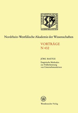 Buchcover Empirische Methoden zur Früherkennung von Unternehmenskrisen | Jörg Baetge | EAN 9783531084329 | ISBN 3-531-08432-1 | ISBN 978-3-531-08432-9