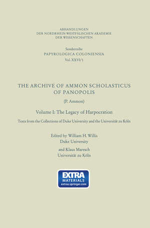 Buchcover The Archive of Ammon Scholasticus of Panopolis  | EAN 9783531099439 | ISBN 3-531-09943-4 | ISBN 978-3-531-09943-9