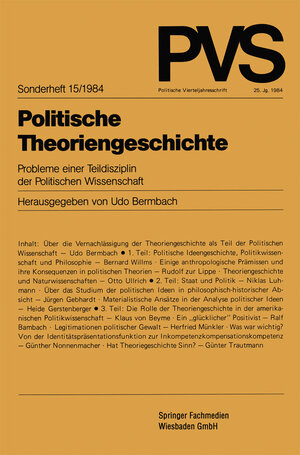 Buchcover Politische Theoriengeschichte  | EAN 9783531117270 | ISBN 3-531-11727-0 | ISBN 978-3-531-11727-0
