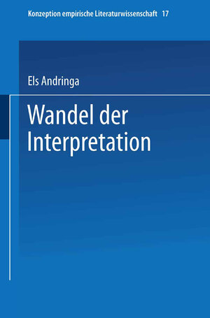 Buchcover Wandel der Interpretation | Els Andringa | EAN 9783531125930 | ISBN 3-531-12593-1 | ISBN 978-3-531-12593-0