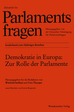 Buchcover Demokratie in Europa: Zur Rolle der Parlamente  | EAN 9783531126890 | ISBN 3-531-12689-X | ISBN 978-3-531-12689-0