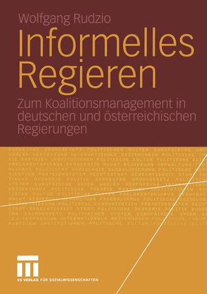 Buchcover Informelles Regieren | Wolfgang Rudzio | EAN 9783531147840 | ISBN 3-531-14784-6 | ISBN 978-3-531-14784-0