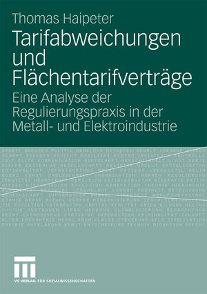 Buchcover Tarifabweichungen und Flächentarifverträge | Thomas Haipeter | EAN 9783531167213 | ISBN 3-531-16721-9 | ISBN 978-3-531-16721-3