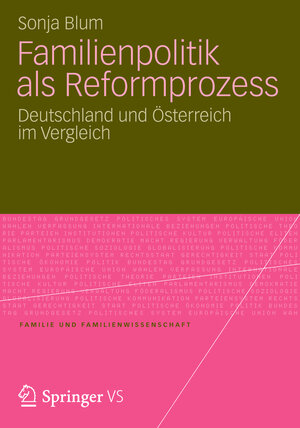 Buchcover Familienpolitik als Reformprozess | Sonja Blum | EAN 9783531193687 | ISBN 3-531-19368-6 | ISBN 978-3-531-19368-7