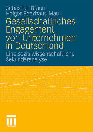 Buchcover Gesellschaftliches Engagement von Unternehmen in Deutschland | Sebastian Braun | EAN 9783531924991 | ISBN 3-531-92499-0 | ISBN 978-3-531-92499-1