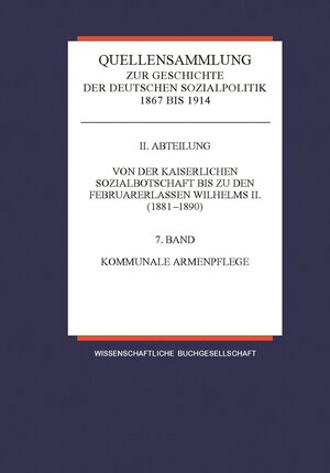 Buchcover Band 7: Kommunale Armenpflege  | EAN 9783534134441 | ISBN 3-534-13444-3 | ISBN 978-3-534-13444-1