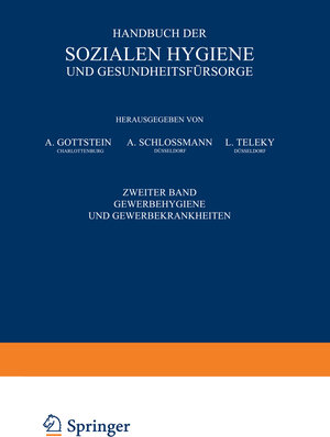 Buchcover Handbuch der Sozialen Hygiene und Gesundheitsfürsorge  | EAN 9783540010357 | ISBN 3-540-01035-1 | ISBN 978-3-540-01035-7