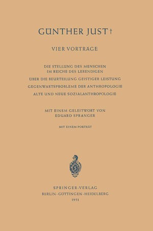 Buchcover Vier Vorträge | Günther Just | EAN 9783540015536 | ISBN 3-540-01553-1 | ISBN 978-3-540-01553-6