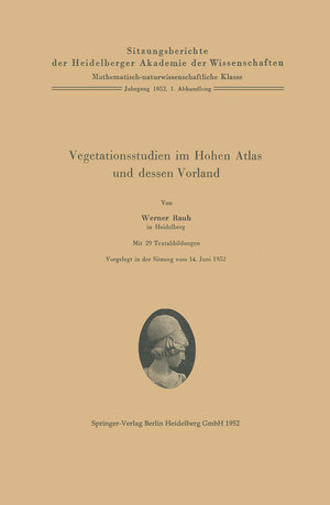 Buchcover Vegetationsstudien im Hohen Atlas und dessen Vorland | W. Rauh | EAN 9783540016540 | ISBN 3-540-01654-6 | ISBN 978-3-540-01654-0
