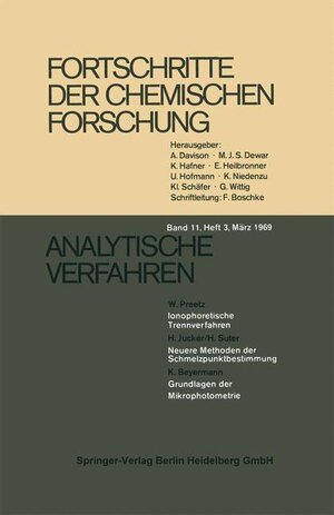 Buchcover Analytische Verfahren | W. Preetz | EAN 9783540044826 | ISBN 3-540-04482-5 | ISBN 978-3-540-04482-6