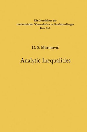 Buchcover Analytic Inequalities | Dragoslav S. Mitrinovic | EAN 9783540048374 | ISBN 3-540-04837-5 | ISBN 978-3-540-04837-4