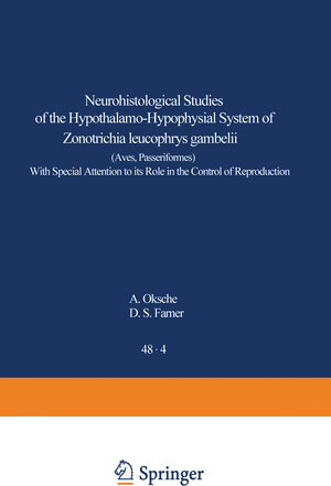 Buchcover Neurohistological Studies of the Hypothalamo-Hypophysial System of Zonotrichia leucophrys gambelii (Aves, Passeriformes) | A. Oksche | EAN 9783540065869 | ISBN 3-540-06586-5 | ISBN 978-3-540-06586-9