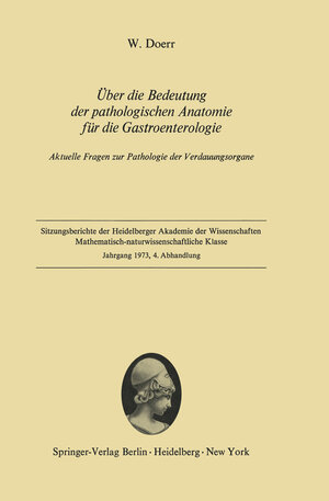 Buchcover Über die Bedeutung der pathologischen Anatomie für die Gastroenterologie | Wilhelm Doerr | EAN 9783540066163 | ISBN 3-540-06616-0 | ISBN 978-3-540-06616-3