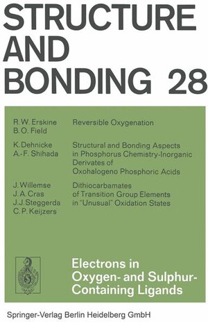 Buchcover Electrons in Oxygen- and Sulphur Containing Ligands | J. D. Dunitz | EAN 9783540077534 | ISBN 3-540-07753-7 | ISBN 978-3-540-07753-4