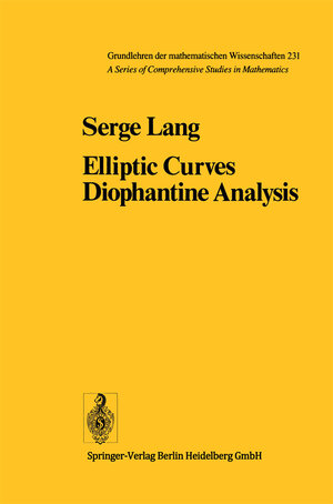 Buchcover Elliptic Curves | S. Lang | EAN 9783540084891 | ISBN 3-540-08489-4 | ISBN 978-3-540-08489-1