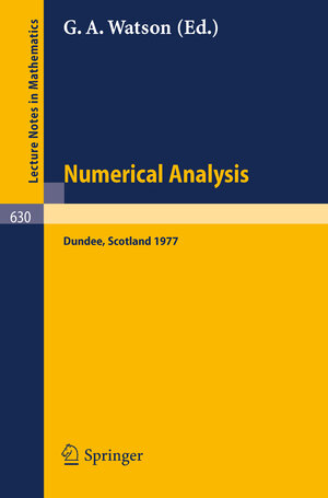 Buchcover Numerical Analysis  | EAN 9783540085386 | ISBN 3-540-08538-6 | ISBN 978-3-540-08538-6