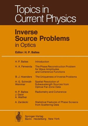 Buchcover Inverse Source Problems in Optics | EAN 9783540090212 | ISBN 3-540-09021-5 | ISBN 978-3-540-09021-2