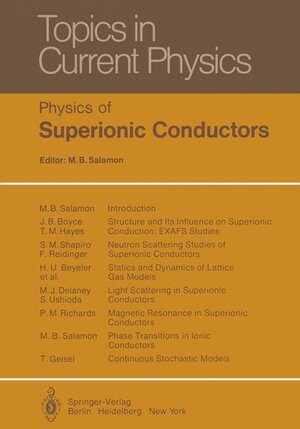 Buchcover Physics of Superionic Conductors | EAN 9783540093336 | ISBN 3-540-09333-8 | ISBN 978-3-540-09333-6