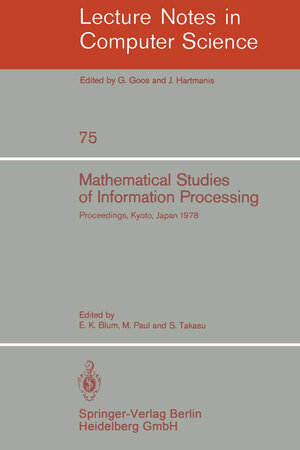 Buchcover Mathematical Studies of Information Processing | EAN 9783540095415 | ISBN 3-540-09541-1 | ISBN 978-3-540-09541-5