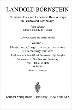Buchcover Tables of Data / Tabellen der Daten | G. Höhler | EAN 9783540096948 | ISBN 3-540-09694-9 | ISBN 978-3-540-09694-8