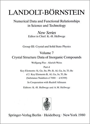 Buchcover Key Elements: B, Al, Ga, In, Tl, Be / Schlüsselelemente: B, Al, Ga, In, Tl, Be | W. Pies | EAN 9783540101475 | ISBN 3-540-10147-0 | ISBN 978-3-540-10147-5