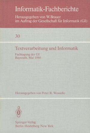 Buchcover Textverarbeitung und Informatik  | EAN 9783540101482 | ISBN 3-540-10148-9 | ISBN 978-3-540-10148-2