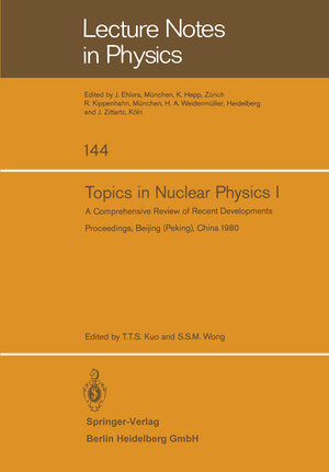 Buchcover Topics in Nuclear Physics I  | EAN 9783540108511 | ISBN 3-540-10851-3 | ISBN 978-3-540-10851-1