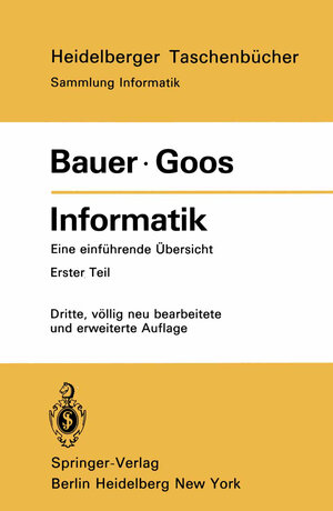 Buchcover Informatik | F. L. Bauer | EAN 9783540117223 | ISBN 3-540-11722-9 | ISBN 978-3-540-11722-3