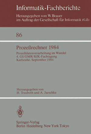 Buchcover Prozeßrechner 1984  | EAN 9783540138587 | ISBN 3-540-13858-7 | ISBN 978-3-540-13858-7