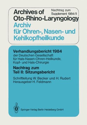 Buchcover Nachtrag zum Teil II: Sitzungsbericht  | EAN 9783540154860 | ISBN 3-540-15486-8 | ISBN 978-3-540-15486-0