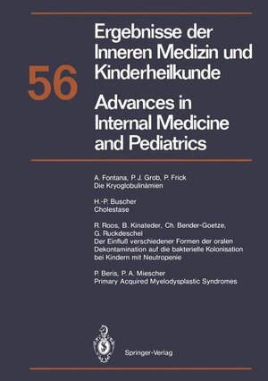 Buchcover Ergebnisse der Inneren Medizin und Kinderheilkunde / Advances in Internal Medicine and Pediatrics  | EAN 9783540162971 | ISBN 3-540-16297-6 | ISBN 978-3-540-16297-1