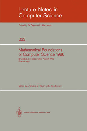 Buchcover Mathematical Foundations of Computer Science 1986 | EAN 9783540167839 | ISBN 3-540-16783-8 | ISBN 978-3-540-16783-9