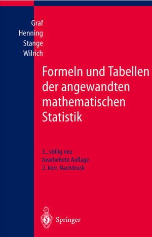 Buchcover Formeln und Tabellen der angewandten mathematischen Statistik | Ulrich Graf | EAN 9783540169017 | ISBN 3-540-16901-6 | ISBN 978-3-540-16901-7