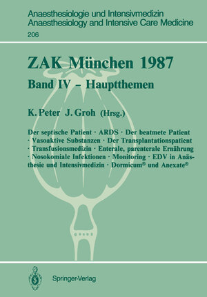Buchcover ZAK München 1987  | EAN 9783540193876 | ISBN 3-540-19387-1 | ISBN 978-3-540-19387-6