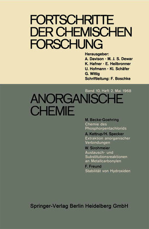 Buchcover Anorganische Chemie | Margot Becke-Goehring | EAN 9783540358121 | ISBN 3-540-35812-9 | ISBN 978-3-540-35812-1