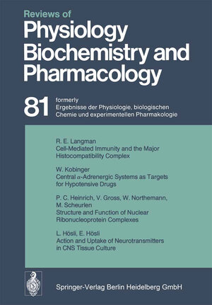 Buchcover Reviews of Physiology, Biochemistry and Pharmacology | R. H. Adrian | EAN 9783540359678 | ISBN 3-540-35967-2 | ISBN 978-3-540-35967-8