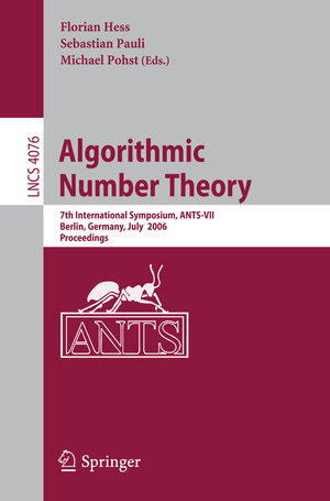 Buchcover Algorithmic Number Theory | EAN 9783540360759 | ISBN 3-540-36075-1 | ISBN 978-3-540-36075-9