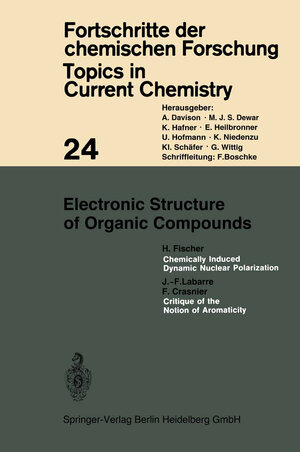 Buchcover Electronic Structure of Organic Compounds | Kendall N. Houk | EAN 9783540368700 | ISBN 3-540-36870-1 | ISBN 978-3-540-36870-0
