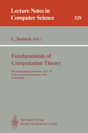 Buchcover Fundamentals of Computation Theory  | EAN 9783540383918 | ISBN 3-540-38391-3 | ISBN 978-3-540-38391-8