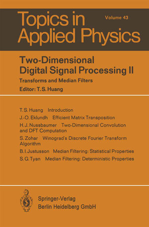Buchcover Two-Dimensional Digital Signal Processing II | EAN 9783540384465 | ISBN 3-540-38446-4 | ISBN 978-3-540-38446-5