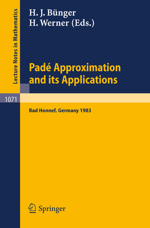 Buchcover Pade Approximations and its Applications  | EAN 9783540389149 | ISBN 3-540-38914-8 | ISBN 978-3-540-38914-9