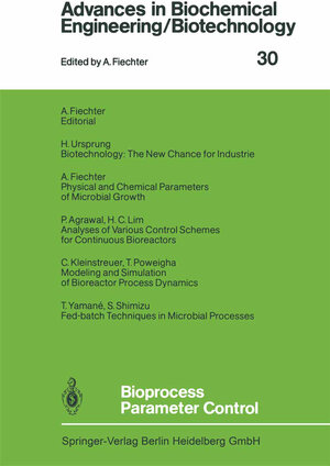 Buchcover Bioprocess Parameter Control  | EAN 9783540390046 | ISBN 3-540-39004-9 | ISBN 978-3-540-39004-6