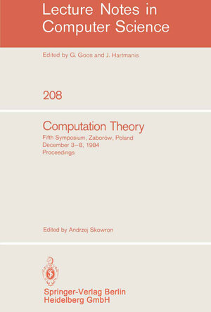 Buchcover Computation Theory | Andrzej Skowron | EAN 9783540397489 | ISBN 3-540-39748-5 | ISBN 978-3-540-39748-9