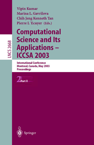 Buchcover Computational Science and Its Applications - ICCSA 2003  | EAN 9783540401612 | ISBN 3-540-40161-X | ISBN 978-3-540-40161-2