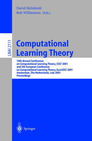 Buchcover Computational Learning Theory | EAN 9783540423430 | ISBN 3-540-42343-5 | ISBN 978-3-540-42343-0
