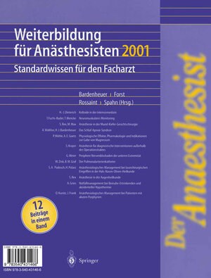 Buchcover Der Anaesthesist Weiterbildung für Anästhesisten 1997  | EAN 9783540431466 | ISBN 3-540-43146-2 | ISBN 978-3-540-43146-6