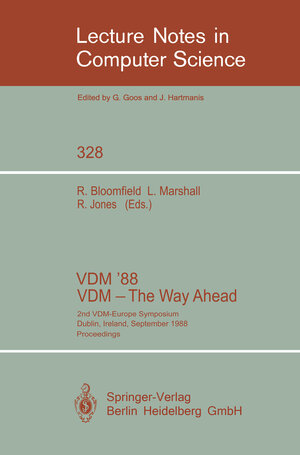 Buchcover VDM '88. VDM - The Way Ahead | EAN 9783540459552 | ISBN 3-540-45955-3 | ISBN 978-3-540-45955-2