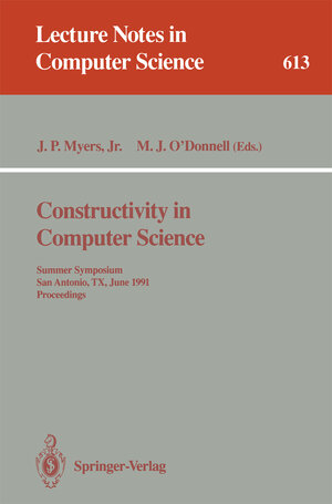 Buchcover Constructivity in Computer Science | EAN 9783540472650 | ISBN 3-540-47265-7 | ISBN 978-3-540-47265-0