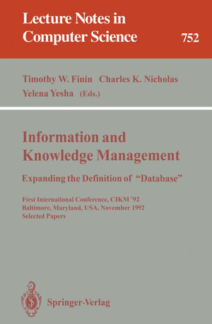 Buchcover Information and Knowledge Management: Expanding the Definition of “Database”  | EAN 9783540481485 | ISBN 3-540-48148-6 | ISBN 978-3-540-48148-5